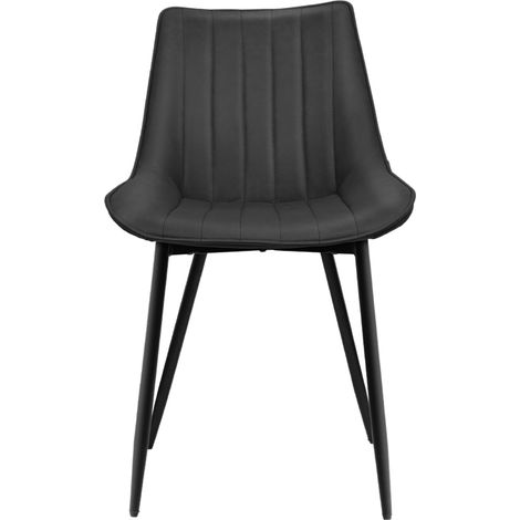 Aqrau Lot de 8 Chaise de Salle à Manger, Chaises de capitonnée, avec pieds en acier solide, Noir (1/5)