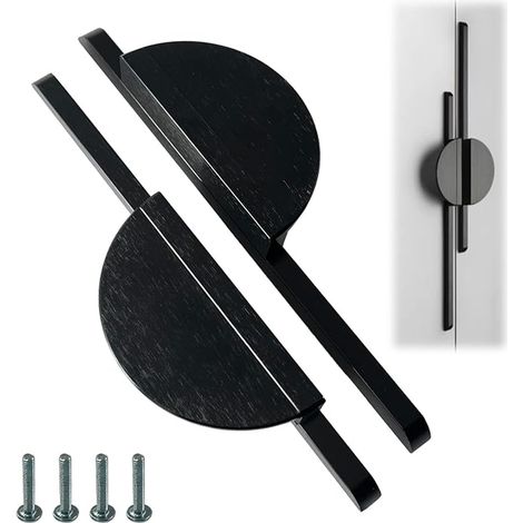 Poignées D'armoire Noires en Demi-Cercle, 160mm Poignée Meuble Noir, Poignées Cuisine Noir, avec Vis, Cuisine, Armoire, Commode, Penderie (1/5)