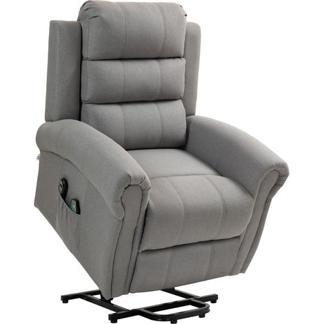 Fauteuil inclinable électrique avec assistance de levage, fauteuil inclinable avec fonction d'inclinaison, fonction chauffante, fauteuil de massage avec ressorts ensachés