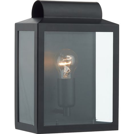 DAR NOTARY - Applique Murale Lanterne Rectangle Noir IP44 (1/5)
