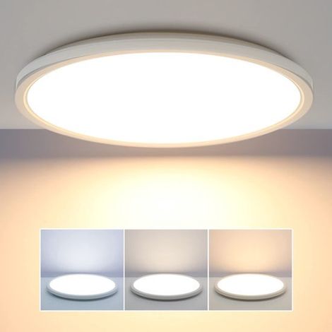 Lámpara de techo LED con sensor de movimiento: 18 W，1800 lúmenes，resistente al agua (IP44)，diseño ultrafino (22 cm de diámetro) (1/4)