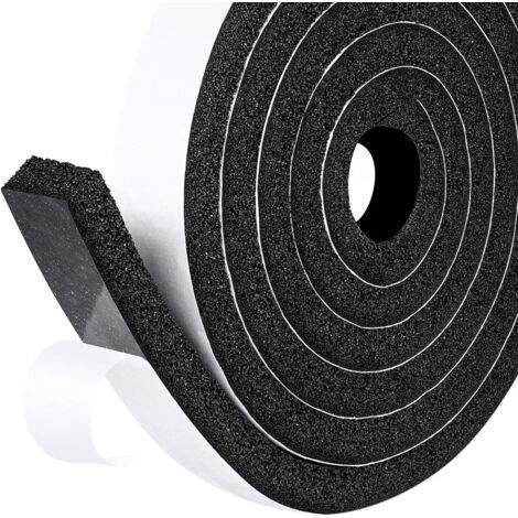 Joint Autocollant pour Étancher Porte Fenêtre, Joint en Bande en Multiusage, 25mm X 12mm X 2m X 3 rouleaux, Joint d'Isolation Protection Meuble Poignée, Amortir des coups contre le Mur, Noir (1/4)