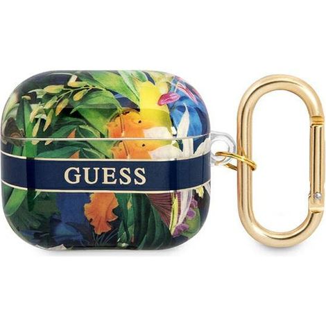 Housse pour Airpods 3 (Bleu) Guess Flower Strap