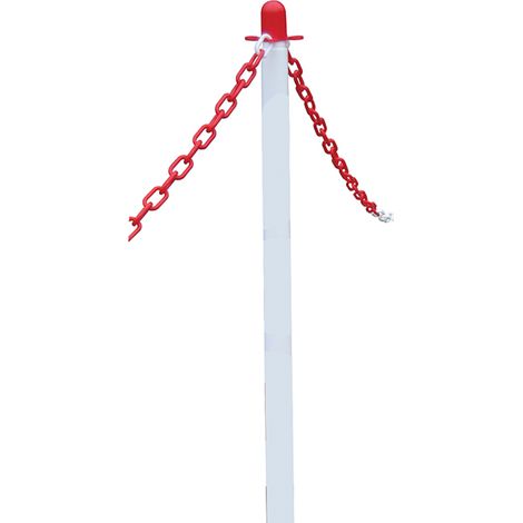 Faithfull White Plastic Chain Post for Barrier and Crowd Control