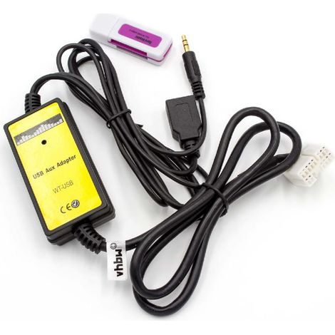vhbw AUX USB Audio Adapter Cable Radio compatible with Honda YOM2005-2011 Odyssey, CRV Car, Car Radio - USB
