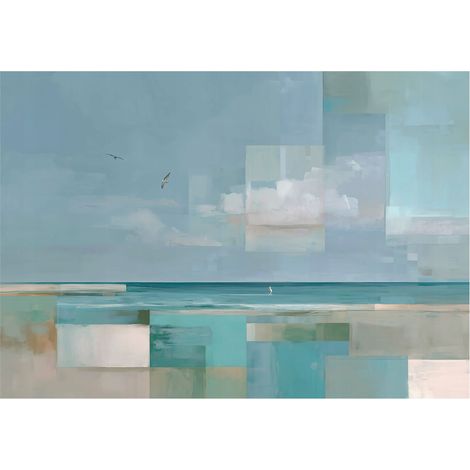 Moderne Fototapete Strand Meer Abstrakt – Großformat Wandtapete 150x105 cm – Design für Wohnzimmer & Schlafzimmer