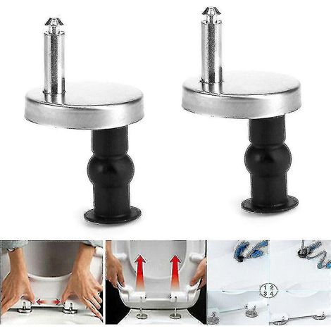 1 paire de charnières à fixation supérieure pour abattant de WC, charnières à dégagement rapide Kitaespa (1/5)