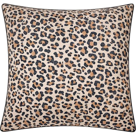 Taie d’oreiller percale de coton léopard Beige 65x65 cm (1/3)