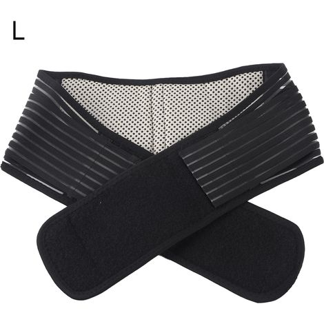 Gaine de soutien lombaire auto-chauffante, ceinture ajustable avec boucle auto-agrippante, protection dorsale, taille L (1/5)