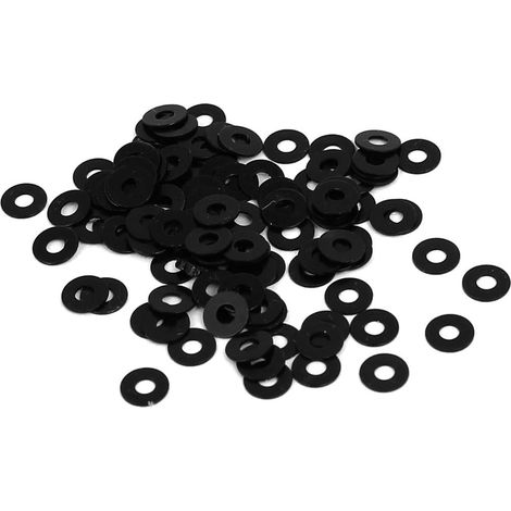 100 pièces Flachpolster sous les jambes dichtungen verschluss M1.4 x 4mm 0.3mm métal noir (1/2)