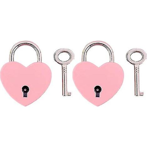 Lot de 2 cadenas en forme de cœur pour valise, serrure de sécurité et mini cadenas en forme de cœur (1/4)
