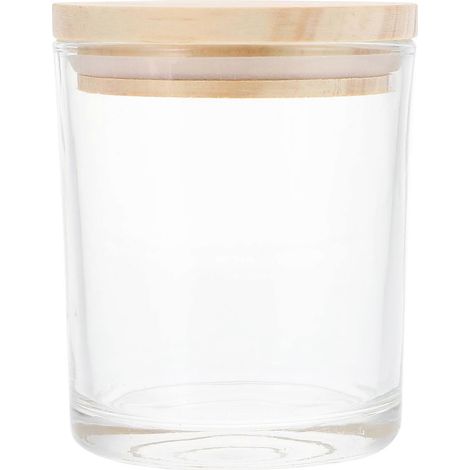 Pot à bougie rond en verre transparent, design simple, 8,6 x 7 x 7 cm, idéal pour la décoration intérieure et la fabrication de bougies maison (1 pièce). (1/5)