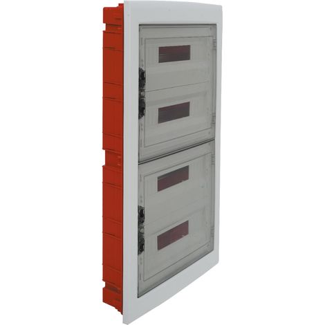 ETTROIT 72-Modul IP40 Unterputz-Elektroverteiler mit transparenter, rauchgrauer Tür RAL 7030 - DB110972 (1/2)
