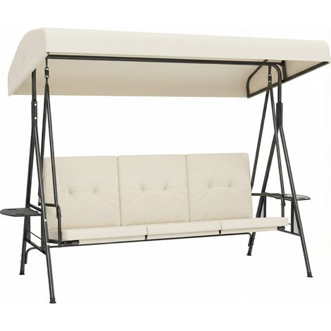 Balancelle Lamberto 3 places détente extérieure confort ergonomique crème (1/5)
