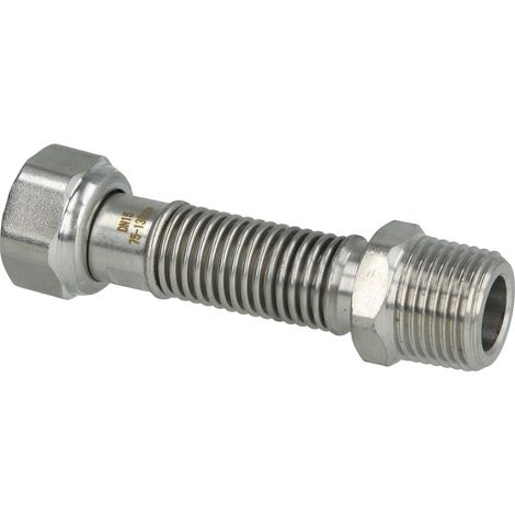 Tuyau cannelé inox extensible 1/2'' 70 - 130 mm avec joint