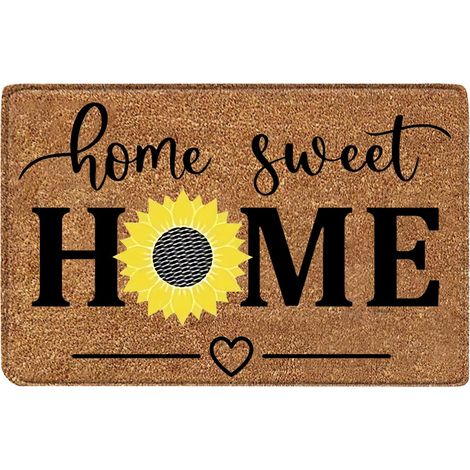 Tapis De Seuil - Tapis D'Entrée Fleur De Tournesol - 40 x 60 cm - Pour Extérieur Et Intérieur - Antidérapant - 1 Pièce (1/5)