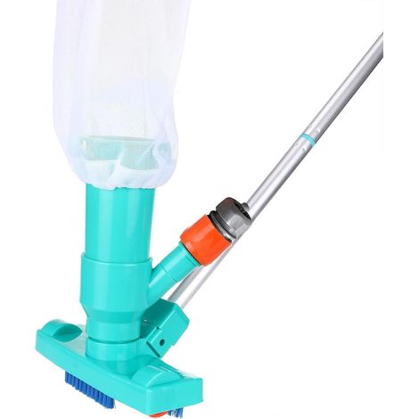 Pool Jet Vacuum Cleaner, Portable Pool Vacuum Cleaner with 5-Pole Section, Brush and Filter Bag for Maintenance and Cleaning of Swimming Pool Pond Fountains Inflatable Swimming Pools