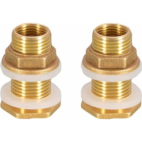 2 PièCes Passe-Fils à Eau 4,2 Cm 1/2 Connecteur D'Eau En Laiton Pour Robinet/Robinet Baril/RéServoirs D'Eau De Pluie
