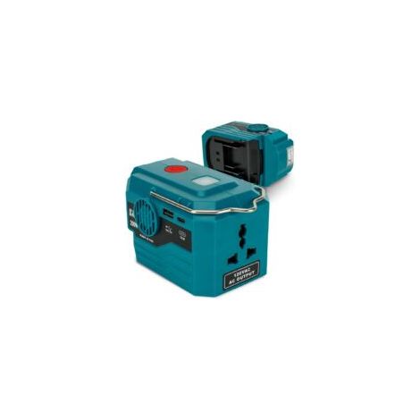 Onduleur 200 W pour batterie Makita 18 V, centrale électrique portable DC 18 V vers AC 110-120 V avec 1 port USB, 1 port USB-C, lumière LED 280 lm pour l'extérieur, le camping, les voyages, (1/5)