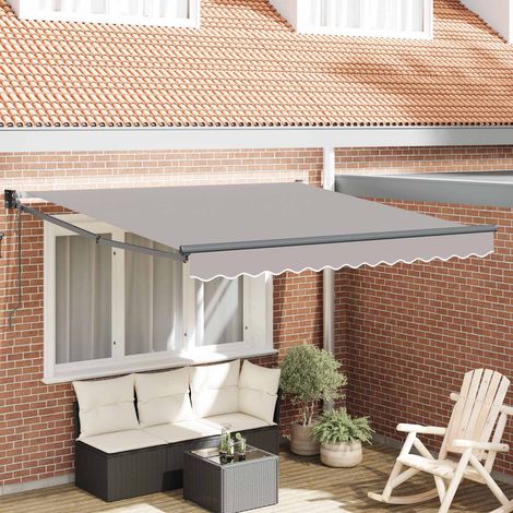 Toldo Retráctil Gris claro 350 x 250 cm tela