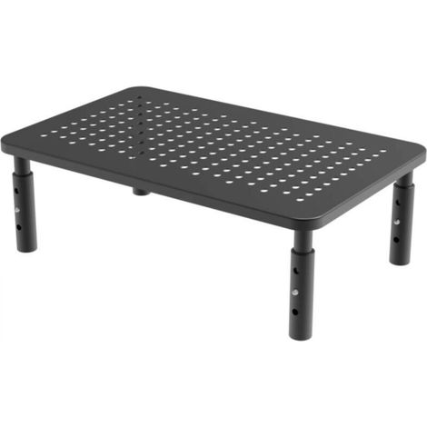 Black Monitor Stand 37 x 23.5 x 10-14 cm, 1 Piece, Laptop Cooling Stand, Keyboard Storage Stand (1/5)