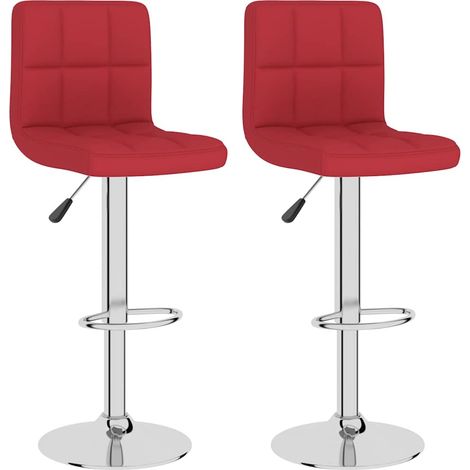 Maison Exclusive - Sgabelli da Bar 2 pz Rosso Vino in Tessuto (1/5)