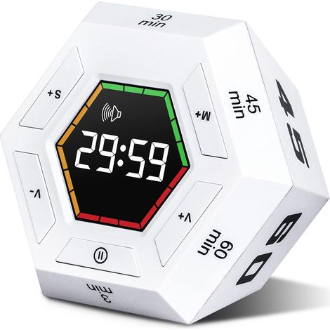 Temporizador, temporizador de cubo, temporizador de cuenta regresiva inteligente preestablecido de 3/5/15/30/45/60 minutos, herramienta de gestión del tiempo fácil de usar