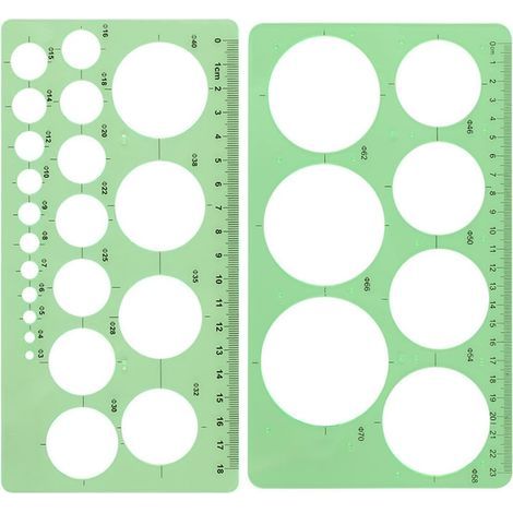 2 Pcs Regle Normographe Geographie Lycee Gabarit Cercle Trace Cercle Gabarit Dessin Regle Pochoir Géométrique Rond Modèles de Mesure Normographe Cartographie pour Bureau école Dessin Personnel (1/5)