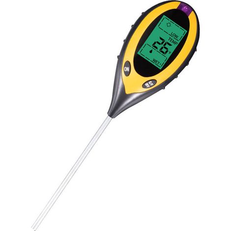 4-in-1 Multifunktions-Digital-Boden-pH-Tester: Temperatur, pH-Wert, Luftfeuchtigkeit, Licht, Umgebungsfeuchtigkeit pH-Tester für Garten, Landwirtschaft, Rasen, Innen- und Außenbereich (1/5)