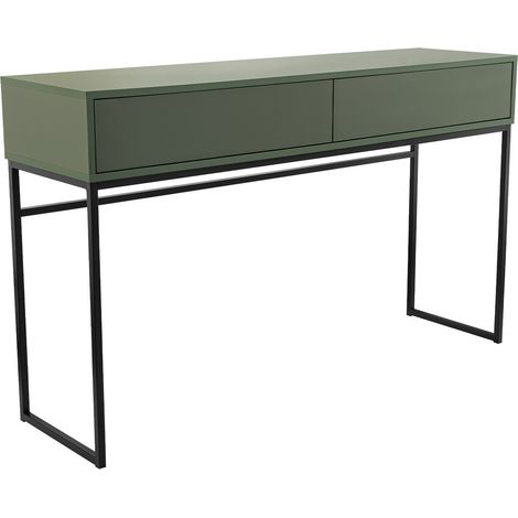 Consola Calcalo 103, Verde, 84x137x37cm, Con cajones
