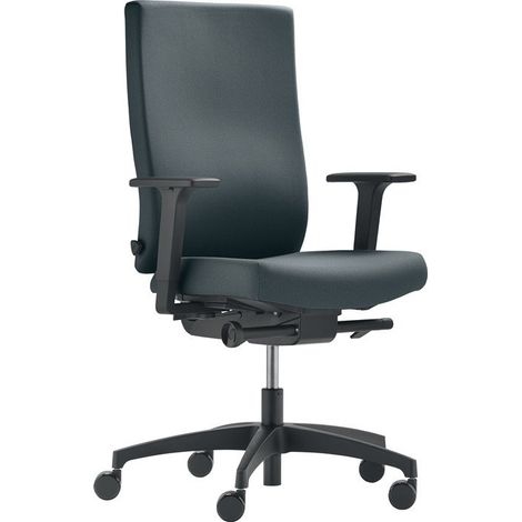 Chaise de bureau pivotante avec technique synchrone grise 400-520 mm avec accoudoir