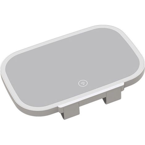 Espejo de tocador LED para coche de 7,8 pulgadas, batería recargable de 600 mAh, parasol, 3 modos táctiles para maquillaje. (1/5)