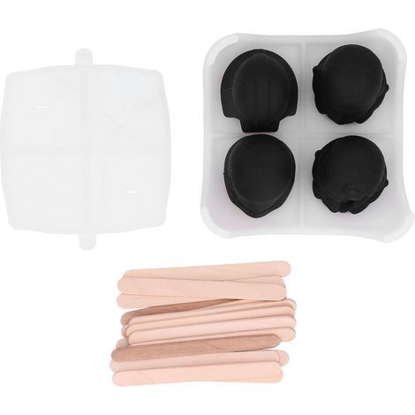 Moule à crème glacée en forme de crâne noir, de qualité alimentaire, pour pâtisserie maison et cuisine. (1/5)