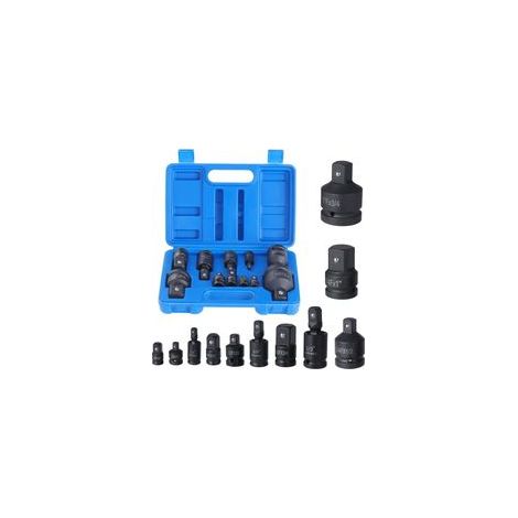 11 Pièces Adaptateur de Douille à Chocs, Adaptateurs pour Clé à Douille, 360°Cardan Universel Douilles Pivotantes, Réducteurs pour convertisseur de douilles 1/4" 3/8" 1/2" 3/4"