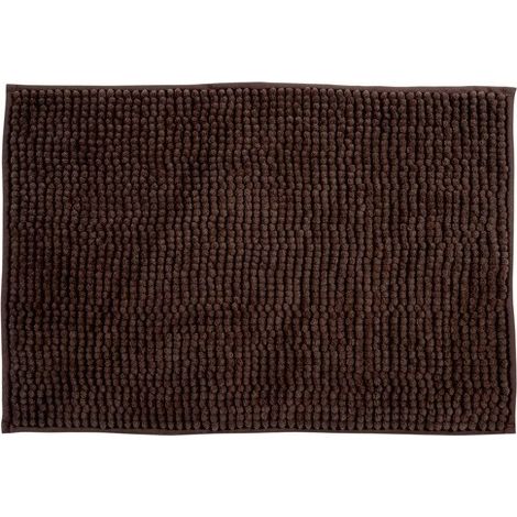Tapis de bain Microfibre CHENILLE 60x90cm Marron Chocolat MSV