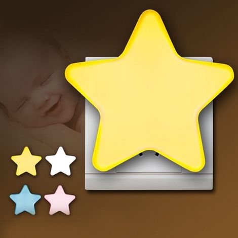 Veilleuse Étoile - Capteur de Mouvement - Prise UE/US - Pour Chambre Bébé et Décoration Intérieure - 8 cm - 0,1 W - ABS (1/5)