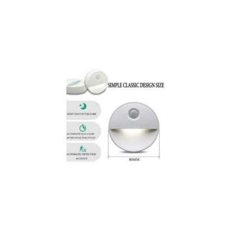 Set di 3 luci notturne adesive per interni con sensore di movimento, lampadine a LED che favoriscono il sonno, senza fili, a batteria, perfette per bagni, armadi e scale - Crezuo