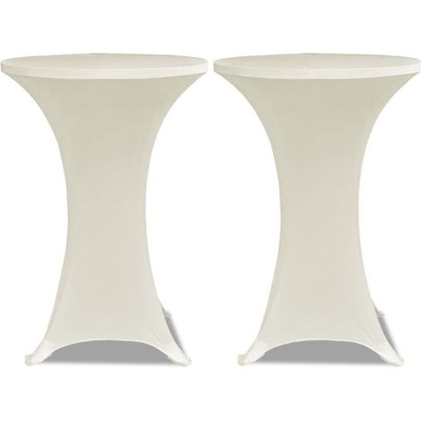 Nappe extensible, 60 cm de diamètre, blanc cassé, lot de 2 (1/5)