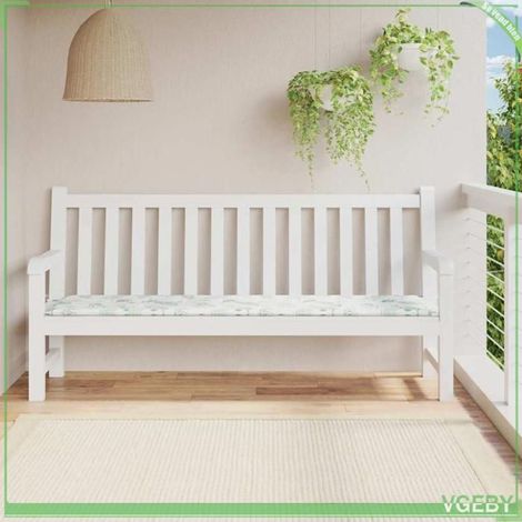 361204 Coussin de banc de jardin motif de feuilles 200x50x4 cm tissu (1/5)