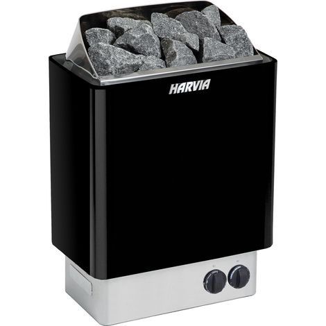 Harvia KIP45 Black Saunaofen 4,5 kW Elektroofen integrierte Steuerung Schwarz (1/3)