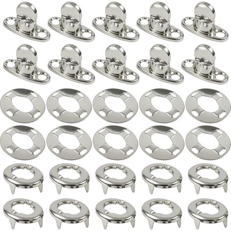 Fermeture À Bouton Rotatif - Acier Inoxydable Marine - Pour Auvent Bateau Bâche Toile - 10 Ensembles