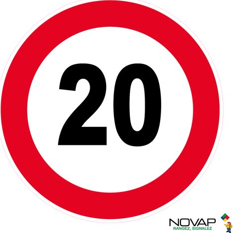 Panneau Vitesse limitée à 20 km/h - Rigide Ø180mm - 4042374 (1/2)