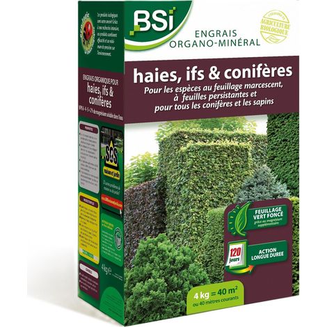 Engrais - Haie - If - Conifère - Organo-Minéral - Pour Haie - If - Conifère - Pour Les Espèces Au Feuillage Marcescent A Feuilles Persistantes - Et Sapins - 4Kg - Jusqu'à 40 m² (1/5)