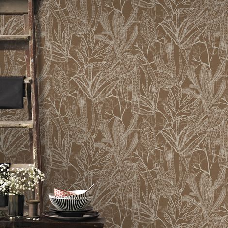 Papier peint intissé Chaya 1005 x 52cm Marron (1/5)