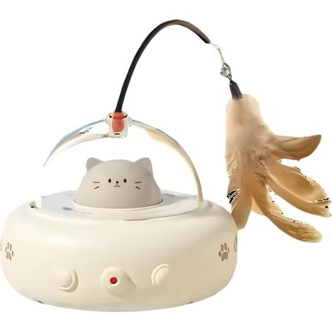 Interaktives Katzenspielzeug, automatisches Spielzeug mit rotierendem Laser, hängender Feder, LED-Licht, intelligentem Sensor – für Katzen und Kätzchen, körperliche und geistige Stimulation – funktion