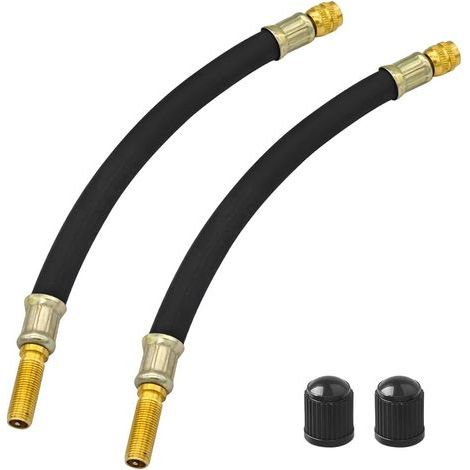 Prolunga per valvola in 2 pezzi, tubo in gomma, adattatore in rame, gonfiaggio pneumatici, auto, camion, moto (1/5)