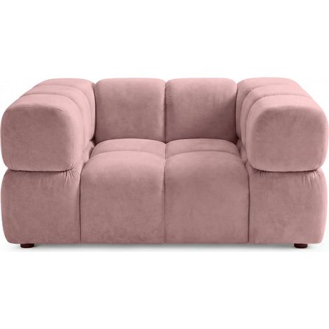 GUSTAVE - Fauteuil tissu velours Rose (1/5)