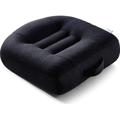 1 coussin rehausseur, maille respirante, coton pp, ergonomie, voiture, bureau, noir (1/5)