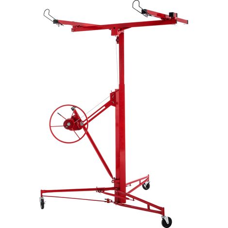 Elevador para placas de yeso y techo 68 kg altura 140-350 cm con 3 ruedas frenadas