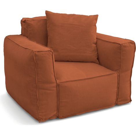 Fauteuil Modulable de Jardin 90x75 Terracotta - Tissu Olefin & Cœur Gonflable (Pompe Incluse) (1/5)